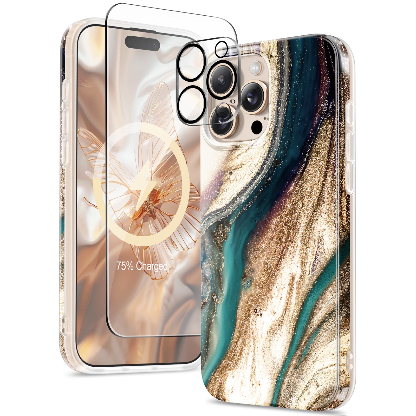 iPhone 16 Pro max Case Marble Compatible with MagSafe